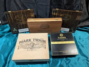 Empty Wooden Cigar Boxes (Set of 5) - Picture 1 of 5