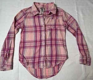 Route 66 Pink Button Up Plaid Shirt Girl’s Medium 7/8 - Picture 1 of 5