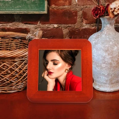  Wood Picture Frame Square Photo Frame Desktop Display Picture Frame No - Image 1 of 4