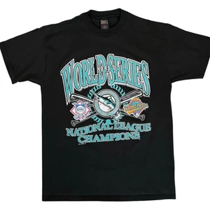 Vintage 1997 Florida Marlins World Series Champions T-Shirt Men L Black Tee MINT - Picture 1 of 10