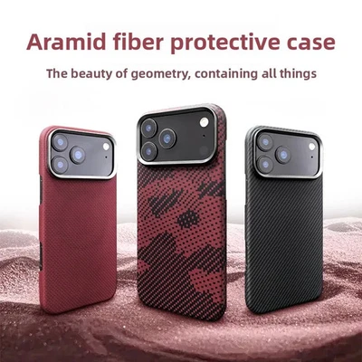 Luxury Business True Aramid Carbon Fiber Pattern Phone Case For IPhone 17 ProMax - Image 1 of 4