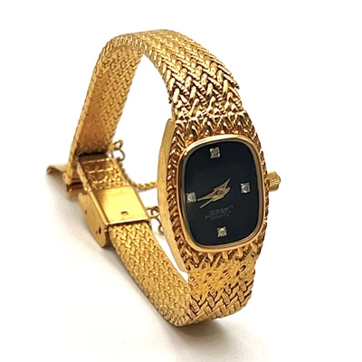 Vintage Xavier Watch Womens Working Gold Tone Mesh Band 5.5" AS IS - Image 1 of 4