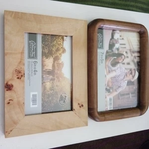 Lot of 2 Pack PICTURE FRAME SOLID WOOD Vertical w/ GLASS 6"x4"/ 7'x5' NEW org.  - Picture 1 of 9