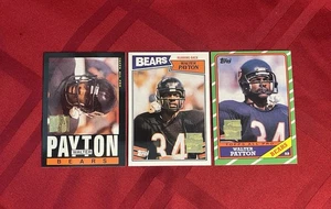 Lote de 3 tarjetas 2001 Walter Payton serie conmemorativa reimpresión Chicago Bears NFL - Imagen 1 de 9