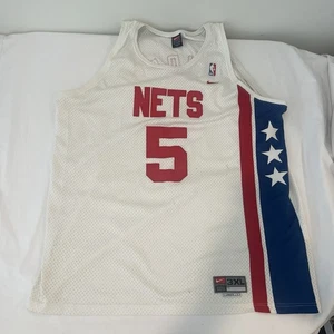 Vintage Nike New Jersey Nets Jason Kidd NBA #5 bianca maglia basket uomo XXL - Foto 1 di 13