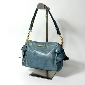 Miu Miu Side Ribbon Women's Shoulder Bag Handbag Blue Used Auth Excellent+ JAPAN - Picture 1 of 11