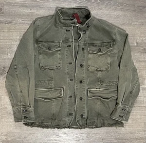 Chaqueta Militar Free People Harley Verde Oliva Talla Mediana M Abrigo Abotonado - Imagen 1 de 14
