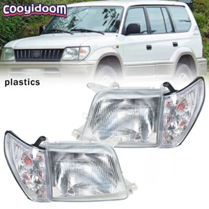 Set For Toyota LAND CRUISER PRADO LC90 1996 2002 Full plastics Headlights - Picture 1 of 15