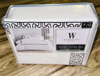 3-Pc Wamsutta Ardsley Embroidered Full-Queen Duvet Cover Set Eiffel Tower Gray - Photo 1/2