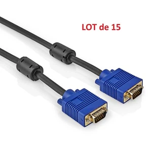 ALLTEQ Câble VGA vers VGA de Moniteur, 3m Fiche mâle vers mâle, LOT de 15 - Photo 1/2