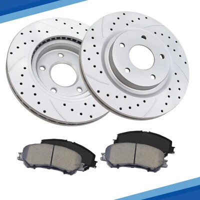 Front Rotors Discs + Ceramic Brake Pads Kit for 2014 2015 2016 2017 Nissan Rogue - Изображение 1 из 4