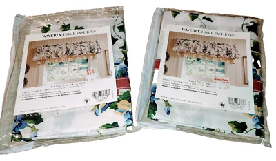 WAVERLY 'SWEET VIOLETS' CENEFA GLOBO/JUEGO DE 2/NUEVO/79"W x 14"L Foto 1 de 4