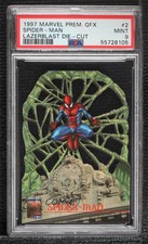 1997 Fleer Marvel Premium QFX Lazer Blast Spider-Man #2 PSA 9 MINT 0nr3