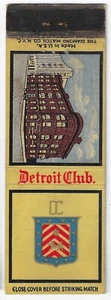 Detroit Club FS leere Streichholzschachtelhülle - Bild 1 von 3