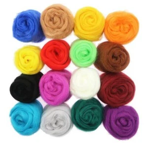 200g 100g Mixed Fibre Wool Roving Needle Felting Dyed Spinning Sewing Trimming - Picture 1 of 7