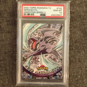 #142 Aerodactyl Topps TV Animazione Serie 3 Carta Pokemon PSA 10 GEM MT Pop 2 - Foto 1 di 3