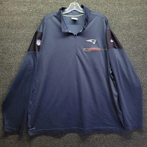Nike On Field New England Patriots NFL Jacket Men's Sz 3XL Blue 1/4 Zip - Picture 1 of 9