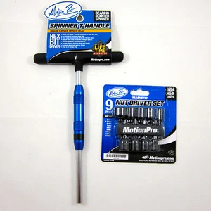 Juego de destornillador de broca con mango en T y destornillador de tuerca de 9 piezas Motion Pro 08-0556 08-0590 - Imagen 1 de 8