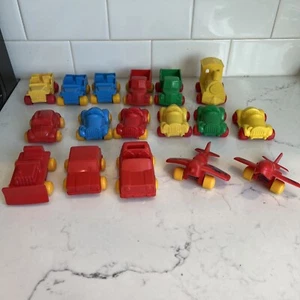 17-Vintage Viking Toy Vehicles Cars Trucks Airplanes Train Red Yellow Blue Green - Picture 1 of 13