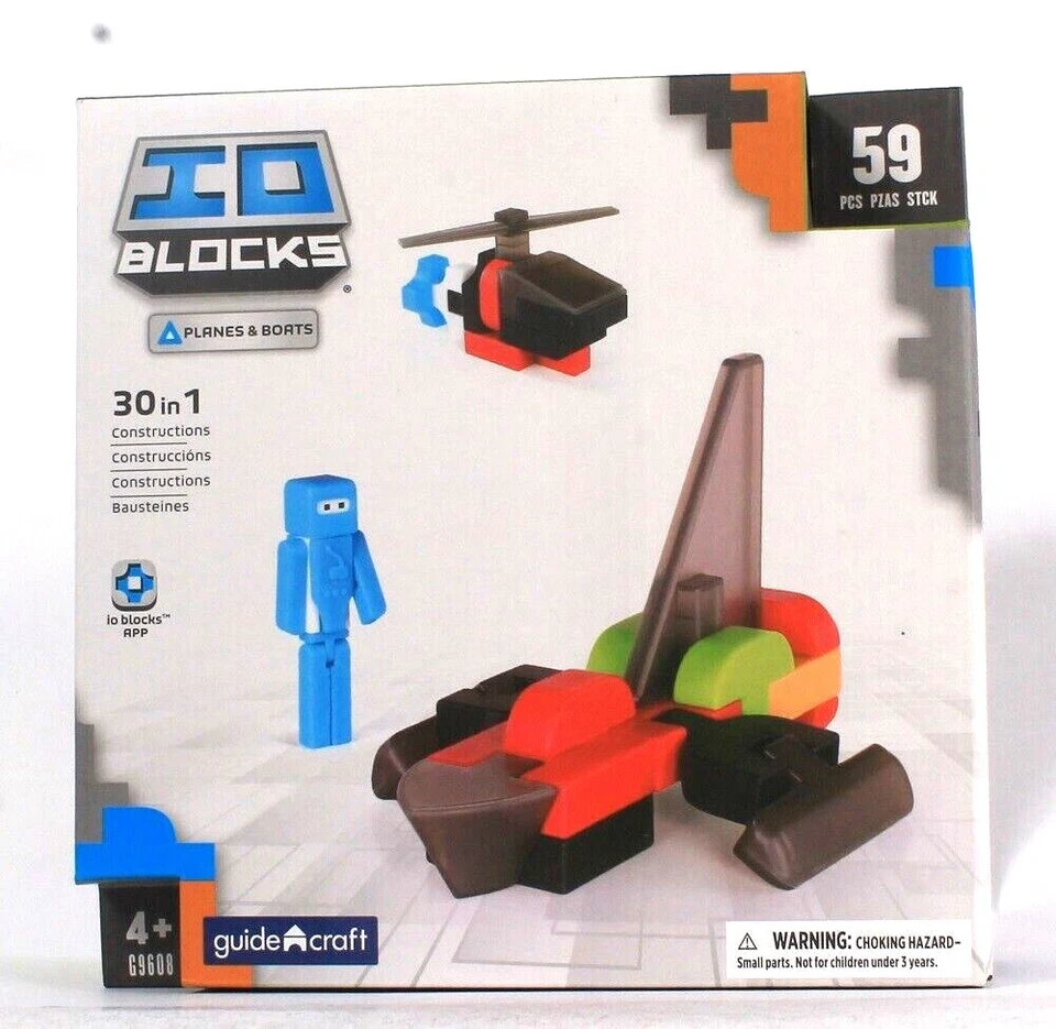 Guidecraft ID Blocks Planes & Boats 30 In 1 Constructions 59 Pieces Age 4 & Up - Image 1 of 1