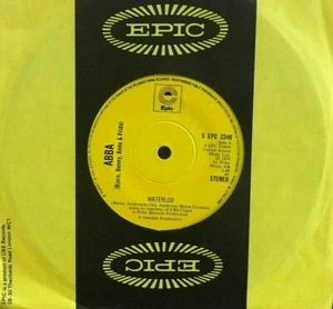 ABBA Bjorn Benny Anna Frida UK Waterloo / Watch Out EPIC 7''Single 45 NM !! - Picture 1 of 3