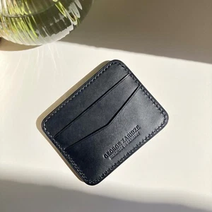 Leder ID Kartenetui Portemonnaie Handmade wallet Kartenhalter Super Slim Etui - Picture 1 of 7