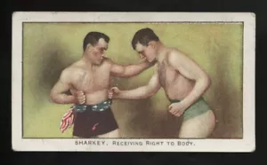 1910 E79 PHILADELPHIA CARAMEL JACK JACKIE SHARKEY BOXING CARD IN ACTION - Picture 1 of 2