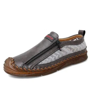 Men's Shoes Casual Slip-on Outdoor Faux Leather Handmade Zipper Plus Size 38-47 - Picture 1 of 15