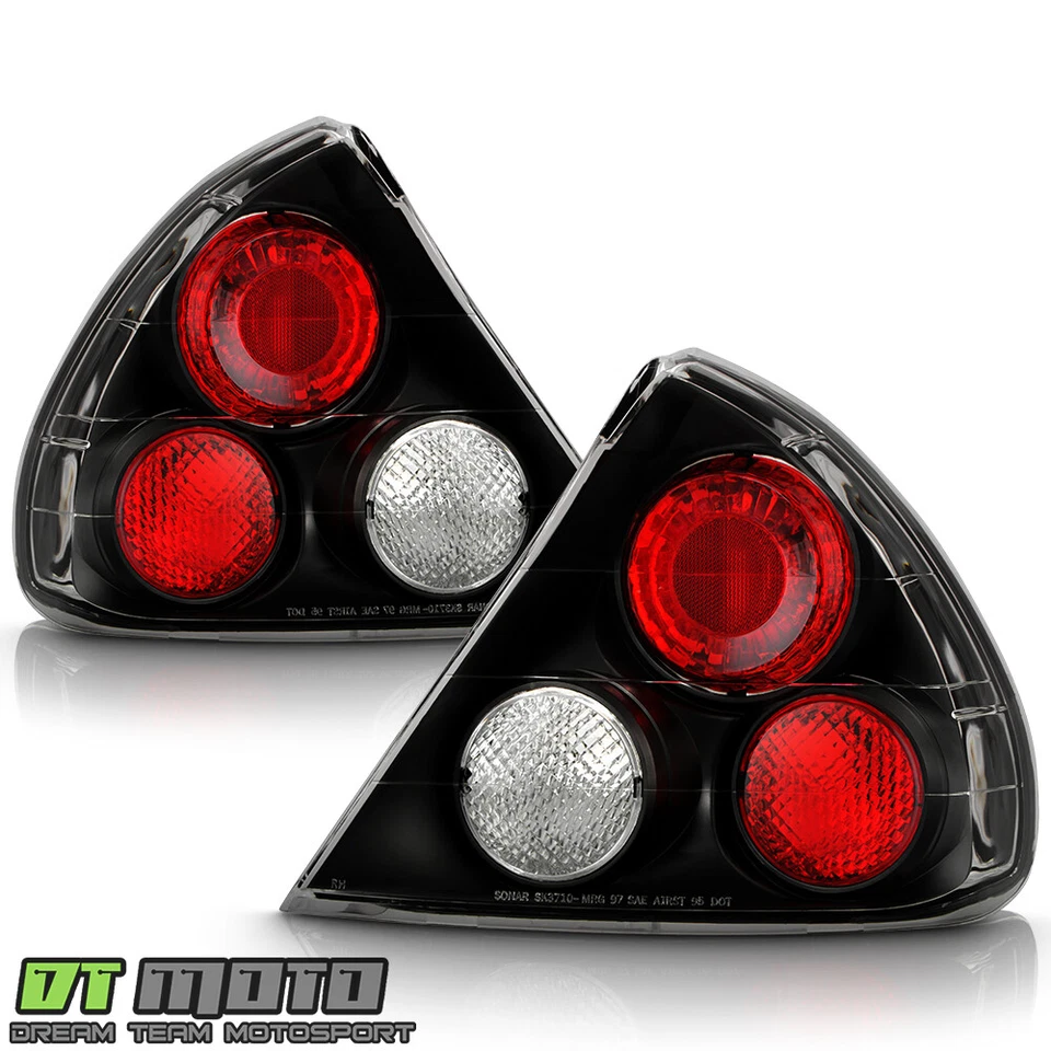 Black 99-02 Mitsubishi Mirage 2/4Dr Clear Altezza Tail Lights Lamps Left+Right - Image 1 of 4
