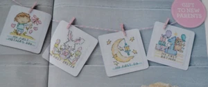 Gráfico de punto de cruz - tarjetas especiales de recuerdo de los primeros bebés/padres - Imagen 1 de 3