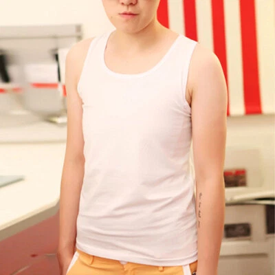 Tomboy Lesbiana Chaleco Largo Pecho Encuadernación Camiseta sin Mangas Incorporada Algodón S-6XL Foto 1 de 4