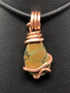 Turquoise Pendant ONLY China handcrafted Quality Copper Wrap Healing Reiki P18 - Picture 1 of 6