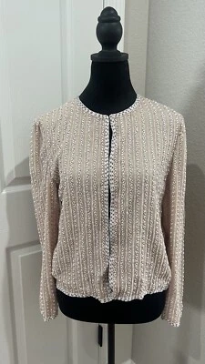 Adrianna Papell Evening Beaded Womens Cropped Jacket Size-S SILK/ RAYON (India) - Image 1 of 4