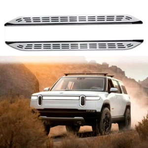 Silver Running Board fits for Rivian R1S 2022 2023 2024 Side Step Nerf Bar 2PCS - Picture 1 of 7