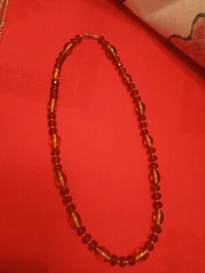 collana Cristalli E Perle Simil Ambra - Foto 1 di 3