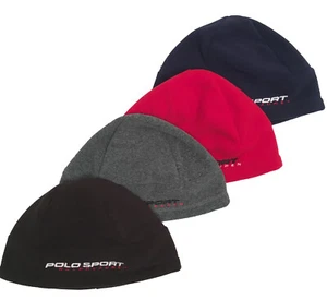 NEW VINTAGE Polo Sport Ralph Lauren Fleece Hat! Navy Gray Red Black Beanie - Picture 1 of 6