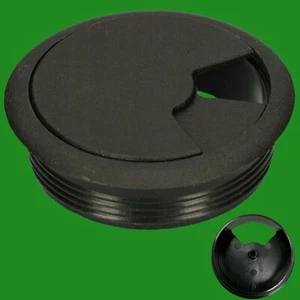 10x Black 60mm Computer Desk Plastic Cable Grommet, Surface Wire Hole Cover - Afbeelding 1 van 4