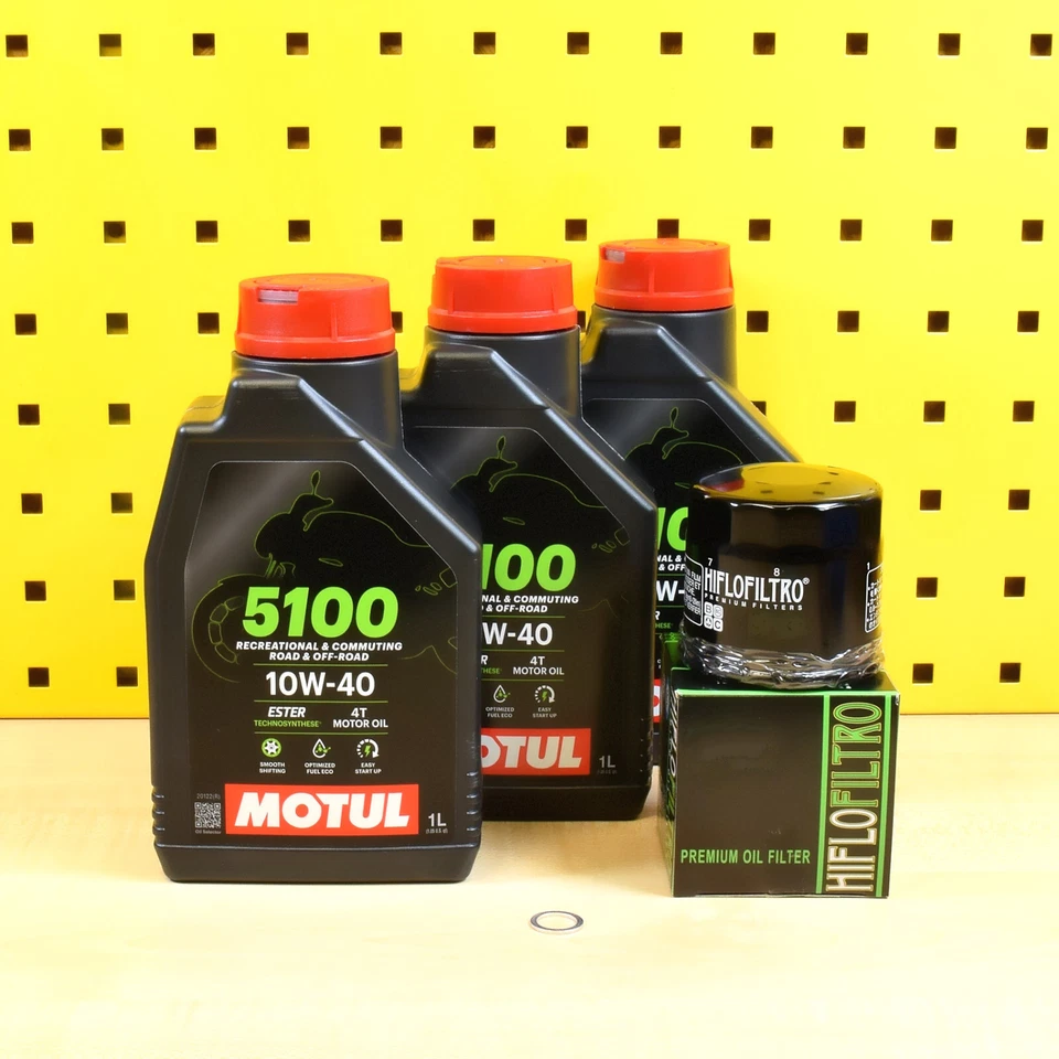 Oil Change Kit Oil Hiflo Oil Filter Gasket Motul 5100 10w40 for: Yamaha MT-07 MT07 - Image 1 of 1