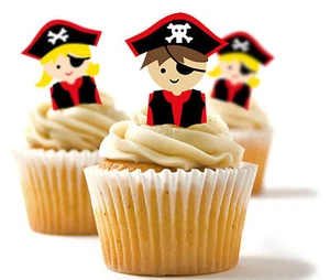 ✿ 24 Edible Rice Paper Cup Cake Topper, Decorations - Pirates ✿ - Picture 1 of 4