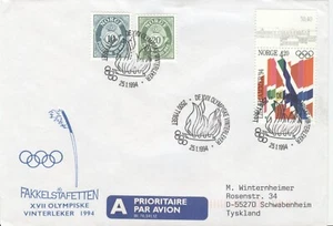 Norwegen Olympische Spiele Lillehammer 1994 Fackellauf Tynset 25.1.1994 - Bild 1 von 1