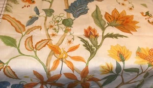Tela Osborne & Little Cellah Gasolina Mandarina remanente lino floral 54"W x 30"L - Imagen 1 de 4