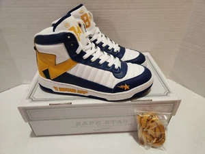 A Bathing Ape Bapesta 88 Hi azul marino x amarillo Estados Unidos talla 10 ligeramente usado 2009FS-039 - Imagen 1 de 12