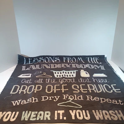 Panel de tela Lecciones del lavadero Reglas Tesoros atemporales 23" x 44" Foto 1 de 4