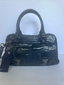 Borsa a mano Coach "Poppy" originale vintage in pelle marina 17888 con tracolla - Foto 1 di 13