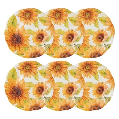 Juego de platos de cena de melamina girasol UPware, platos en forma de flor para co... Foto 1 de 4