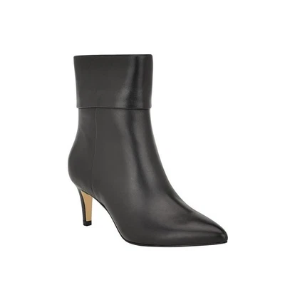 Botines Calvin Klein Mujer 9.5 M Cuero Negro Suave Tacón Alto DISPLAY ZI6 Foto 1 de 4