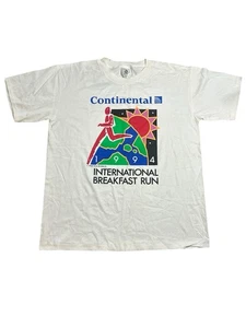 T-shirt vintage Continental International Breakfast Run 1994 taglia XL made in USA - Foto 1 di 5