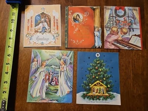 RARE OLD VINTAGE LOT OF 5 CHRISTMAS GREETING 1950S #5 - Picture 1 of 1