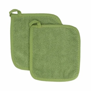 Ritz Royale Collection 100% Cotton Terry Cloth Pot Holder Set 2-Pack Green - Picture 1 of 6