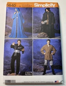 5840 UNCUT ‘Simplicity’ SEWING Pattern - ‘Jedi, Sith, Ninja Tunic & Cloak’ - Picture 1 of 4